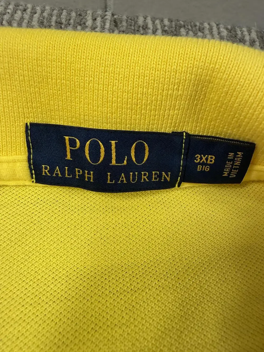 Polo Ralph Lauren Polo Shirt Mens Big 3X Yellow Pony Logo Big Tall Casual Knit